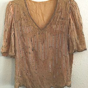 Vintage 1970s Beaded Blouse